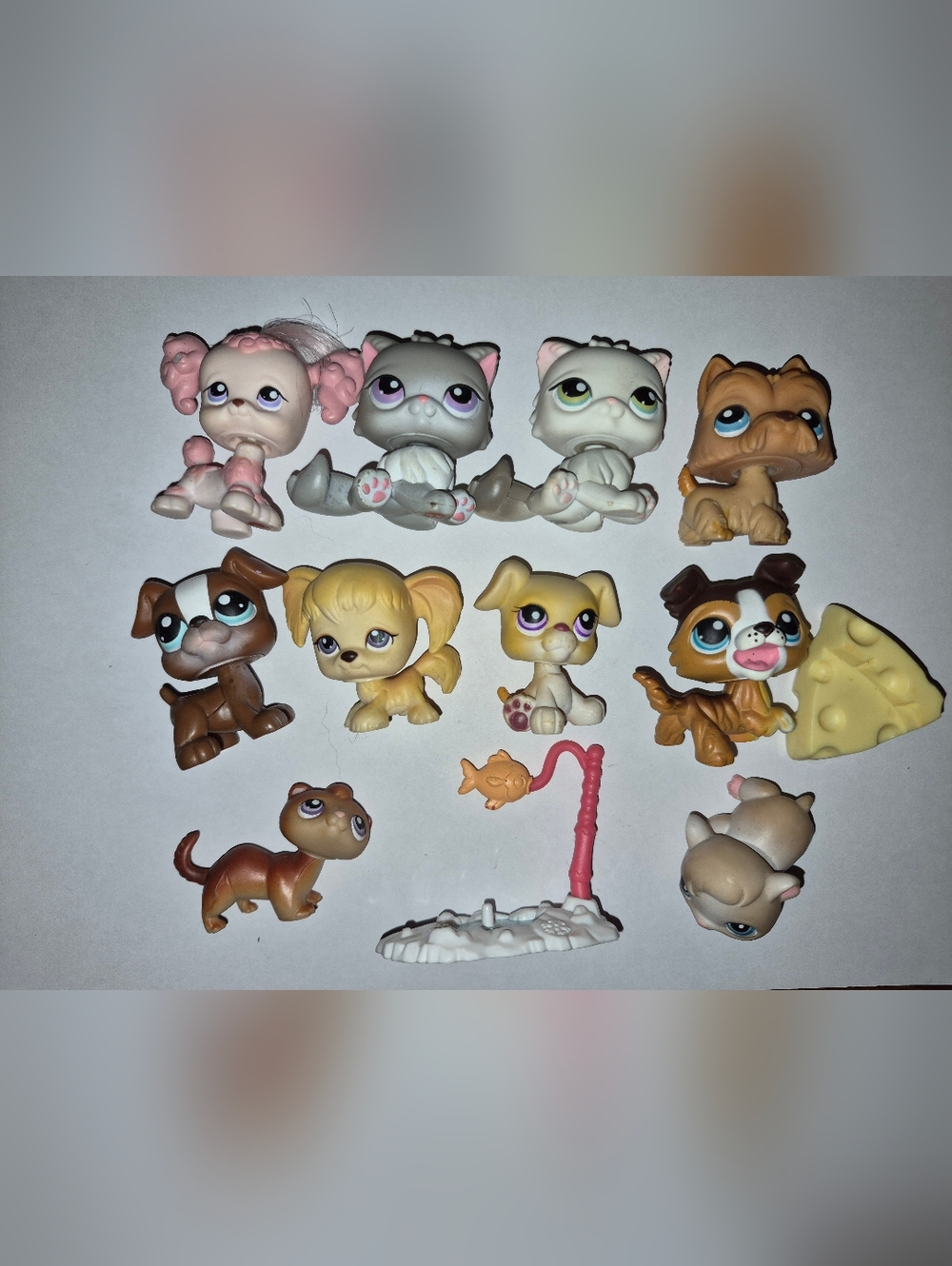 Littlest Pet Shop LPS Mixed Lot Cats, Dogs, Hamster, Ferret 10 Pets